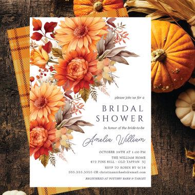 Autumn Bliss Floral Bridal Shower Invitations