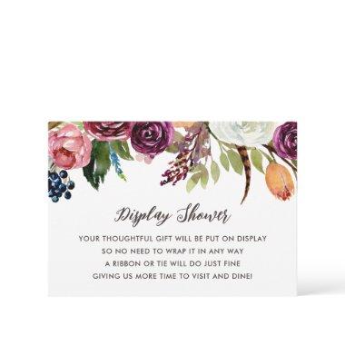 Autumn Boho Blooms Display Shower No Gift Wrap Enclosure Invitations