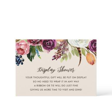 Autumn Boho Blooms Display Shower No Gift Wrap Enclosure Invitations