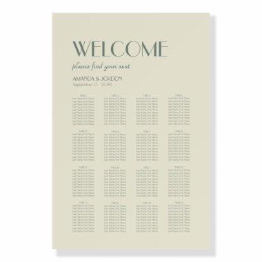 Autumn Boho Deco | Cream Seat Chart Welcome Foam Board