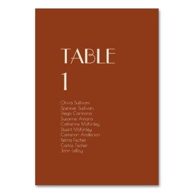 Autumn Boho Deco | Rust Table Number Guests