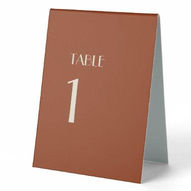 Autumn Boho Deco | Rust Table Number Tent Sign