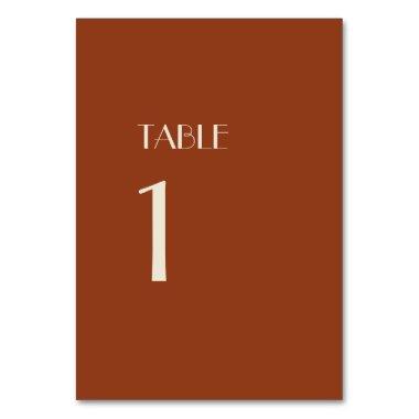Autumn Boho Deco | Rust Table Numbers Sign
