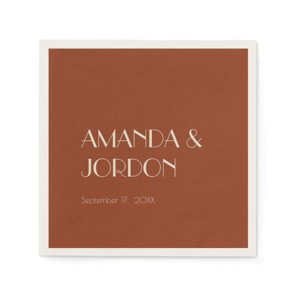 Autumn Boho Deco | Rust Wedding Cocktail Napkins