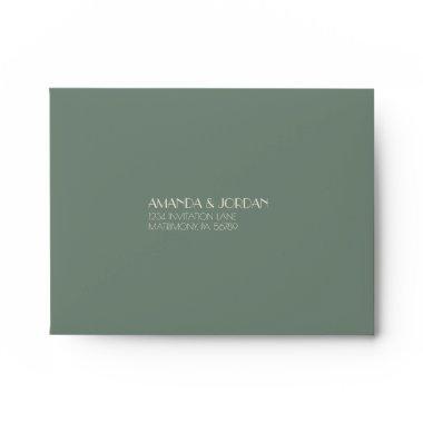 Autumn Boho Deco | Sage Green Wedding RSVP Envelope