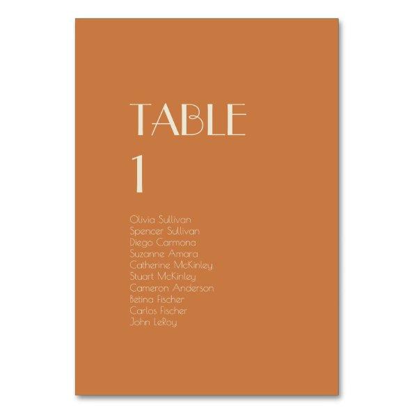 Autumn Boho Deco | Terracotta Table Number Guests