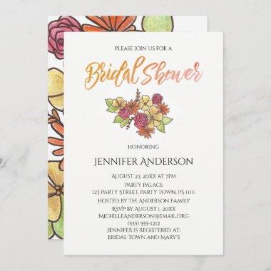Autumn Bouquet Bridal Shower Invitations