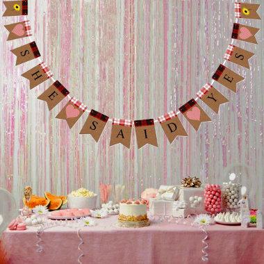 Autumn Bride Rustic Fall She Said Yes Party Bunting Flags