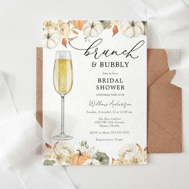Autumn Brunch and Bubbly Bridal Shower Invitations