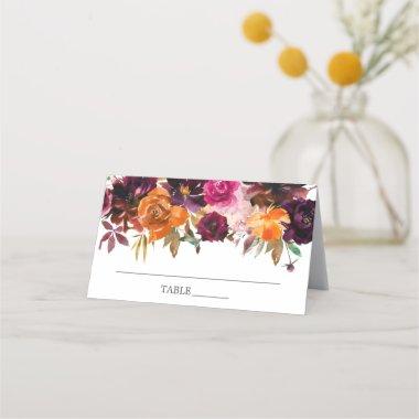 Autumn Burgundy & Orange Floral  Place
