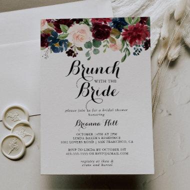 Autumn Calligraphy Brunch with the Bride Shower Invitations