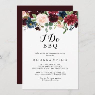 Autumn Calligraphy I Do BBQ Engagement Party Invitations