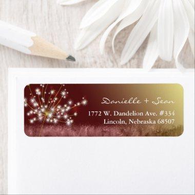 Autumn Elegance Dandelion Wedding Address Label