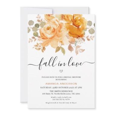 Autumn Fall in Love Bridal Shower Invitations