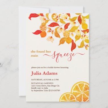 Autumn Fall Lemon Tea Party Bridal Shower Invitations