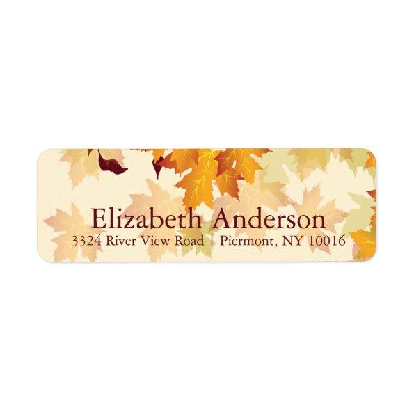Autumn Fall Maple Leaves Bridal Shower Labels