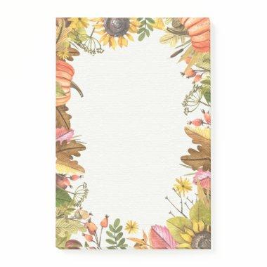 Autumn Fall Maple Leaves Pumpkin Post-it-Note Post-it Notes
