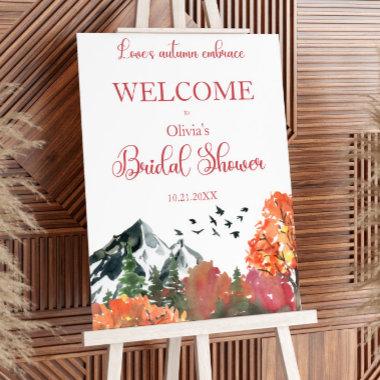Autumn Fall Mountain Forest Bridal Shower Welcome Foam Board