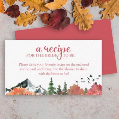 Autumn Fall Mountain Forest Recipe for the bride Enclosure Invitations