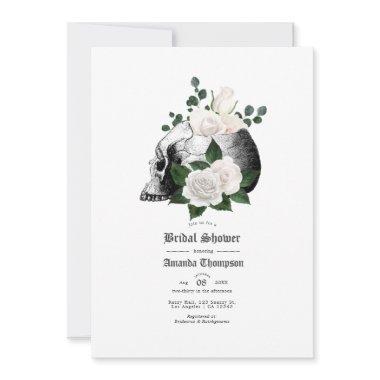 Autumn Fall Rustic Floral Gothic Bridal Shower Inv Invitations