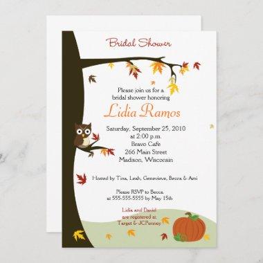 Autumn Fall Theme Bridal Shower Invitations