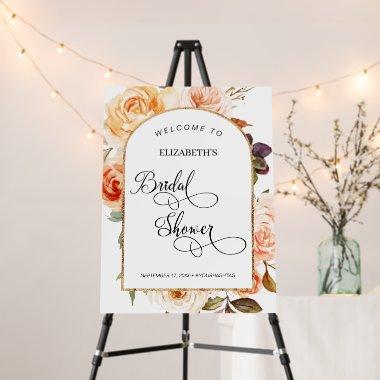 Autumn Floral Arch Frame Bridal Shower Welcome Foam Board