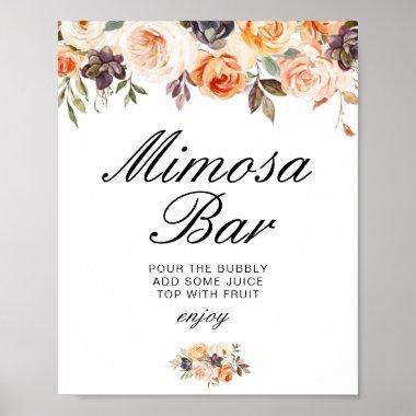 autumn floral bridal shower mimosa bar sign