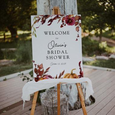 Autumn Floral Bridal Shower Welcome Sign