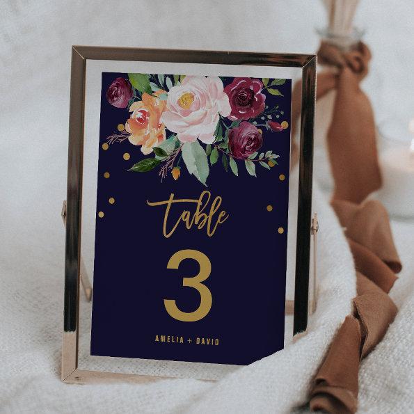 Autumn Floral Table Number