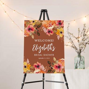 Autumn Flowers Terracotta  Welcome Foam Board