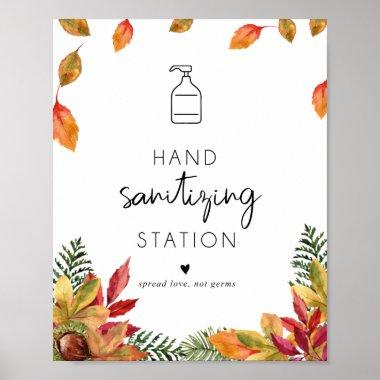 Autumn Foliage Hand sanitizing Station Poster