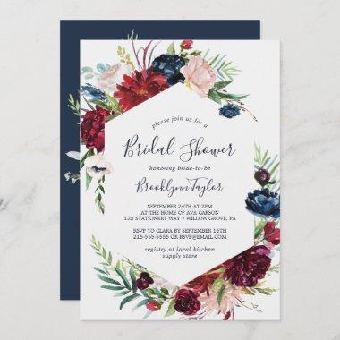 Autumn Garden | Burgundy Bridal Shower Invitations