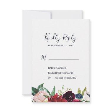 Autumn Garden | Burgundy Simple RSVP Card