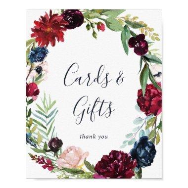 Autumn Garden Burgundy Wreath  and Gifts Sign