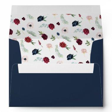 Autumn Garden | Navy Wedding  Envelope