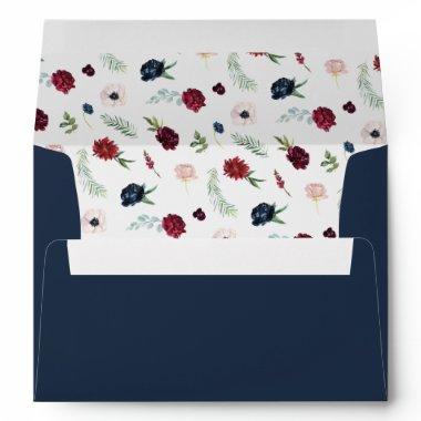 Autumn Garden | Navy Wedding Invitations Envelope