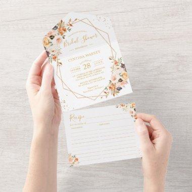 Autumn Gold Floral Geometric  Recipe All In One