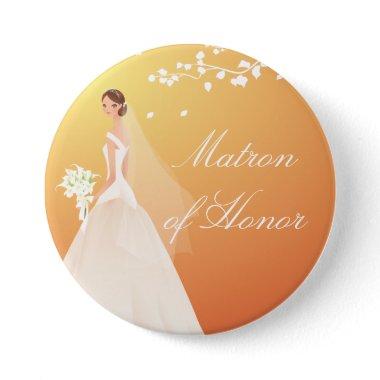 Autumn Gold Matron Honor Bridal Party Button