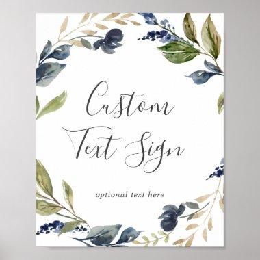 Autumn Greenery Invitations & Gifts Custom Text Sign