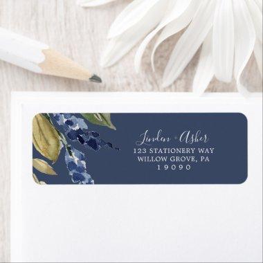 Autumn Greenery | Navy Return Address Label