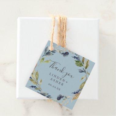 Autumn Greenery | Slate Thank You Favor Tags