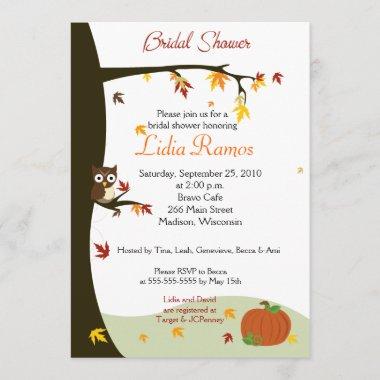 Autumn Halloween Bridal Shower Invite