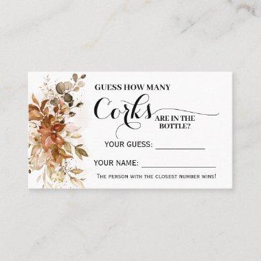 Autumn How many Corks Fall Bridal Shower Game Invitations