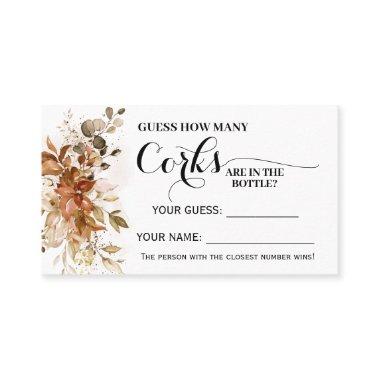 Autumn How many Corks Fall Bridal Shower Game Invitations