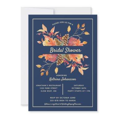 Autumn Leaves Custom Bridal Shower Invitations