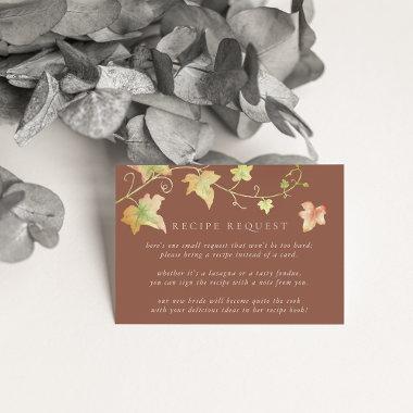 Autumn Leaves Fall Bridal Shower Recipe Request Enclosure Invitations
