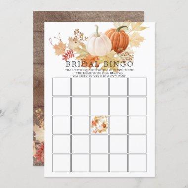 Autumn Leaves Pumpkin BINGO Bridal Shower Game Invitations
