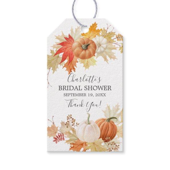 Autumn Leaves Pumpkin Bridal Shower Favor Gift Tag