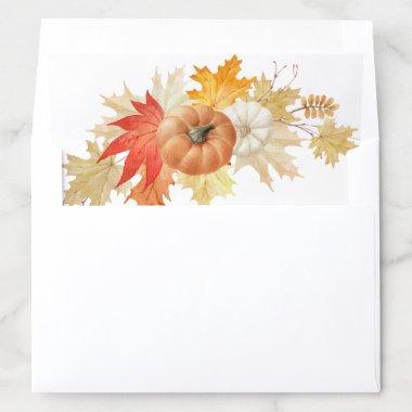 Autumn Leaves Pumpkins Bridal Shower Envelope Liner