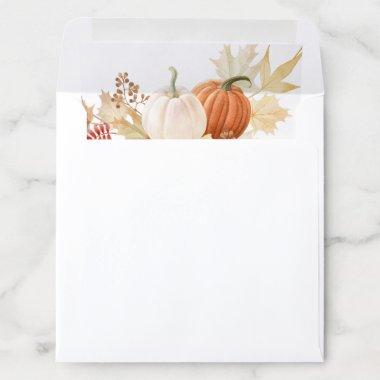 Autumn Leaves Pumpkins Bridal Shower Envelope Liner